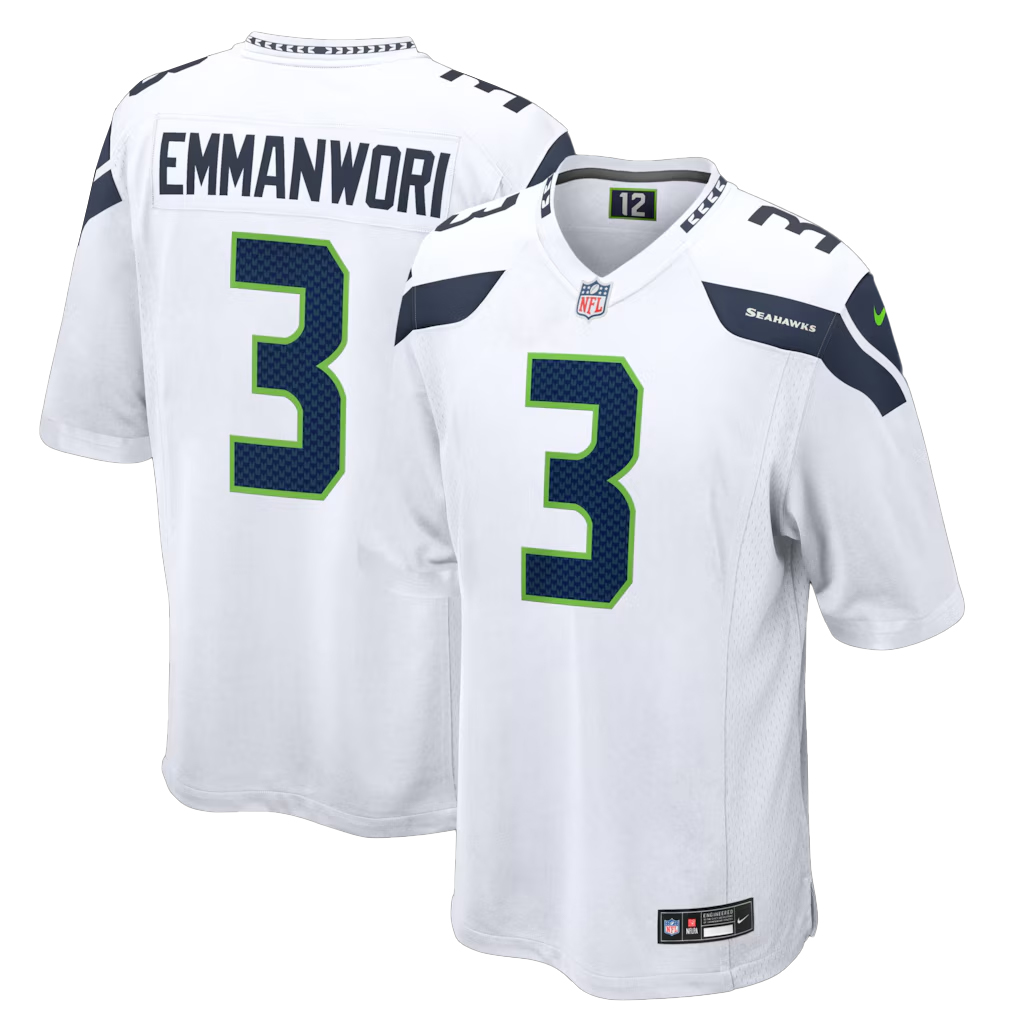 Seattle Seahawks Nick Emmanwori White Game Football Jersey 1 Seattle Seahawks Nick Emmanwori White Game Football Jersey
