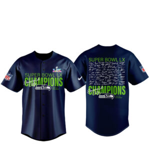 Seattle Seahawks Super Bowl Champions Signature Baseball Jersey