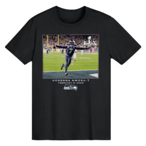Seattle Seahawks Uchenna Nwosu Black Super Bowl LX T-Shirt