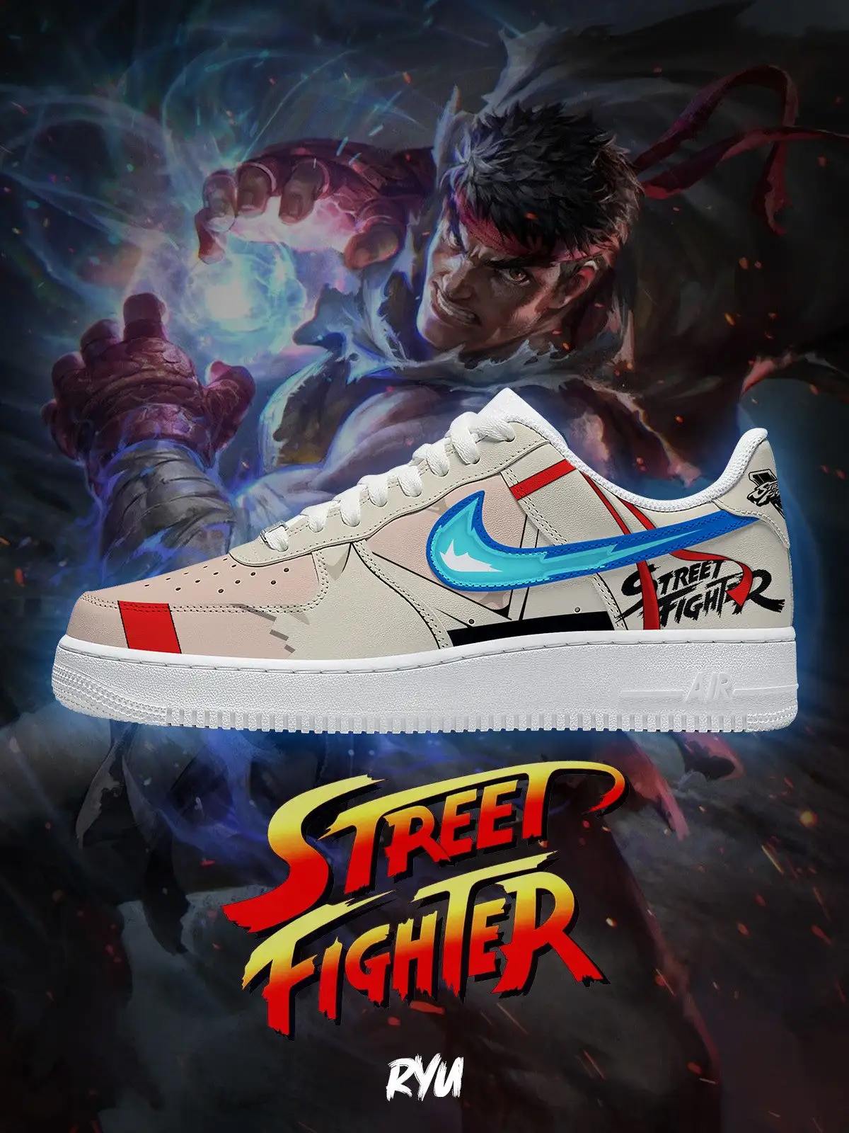 Street Fighter Ryu Air Force 1 Shoes Sneakers 1 Street Fighter Ryu Air Force 1 Shoes Sneakers