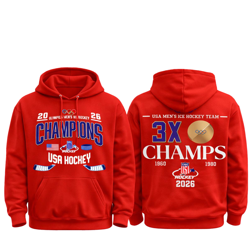 Team USA 2026 Olympic Ice Hockey Champions Celebrate Shirt 2 Team USA 2026 Olympic Ice Hockey Champions Celebrate Hoodie