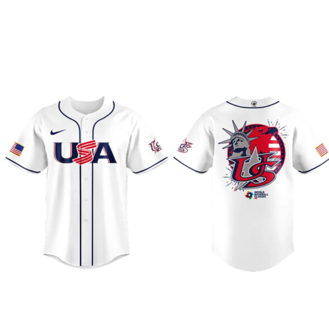 Team USA 2026 World Baseball Classic White Baseball Jersey 1 Team USA 2026 World Baseball Classic White Baseball Jersey