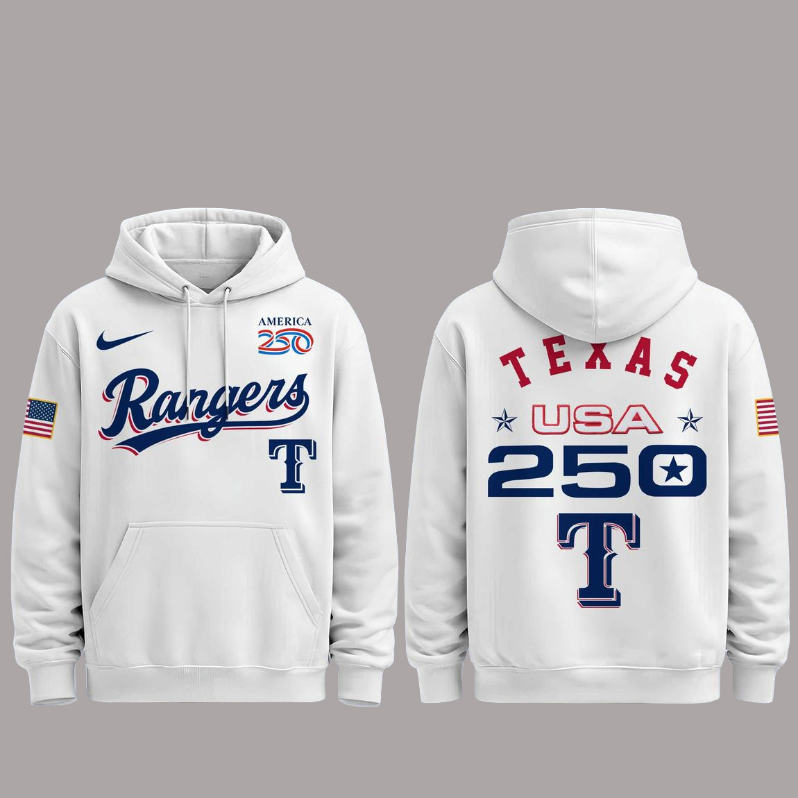 Texas Rangers 250 USA 2026 Celebration America 250 x Major League Baseball Hoodie 1 Texas Rangers 250 USA 2026 Celebration America 250 x Major League Baseball Hoodie