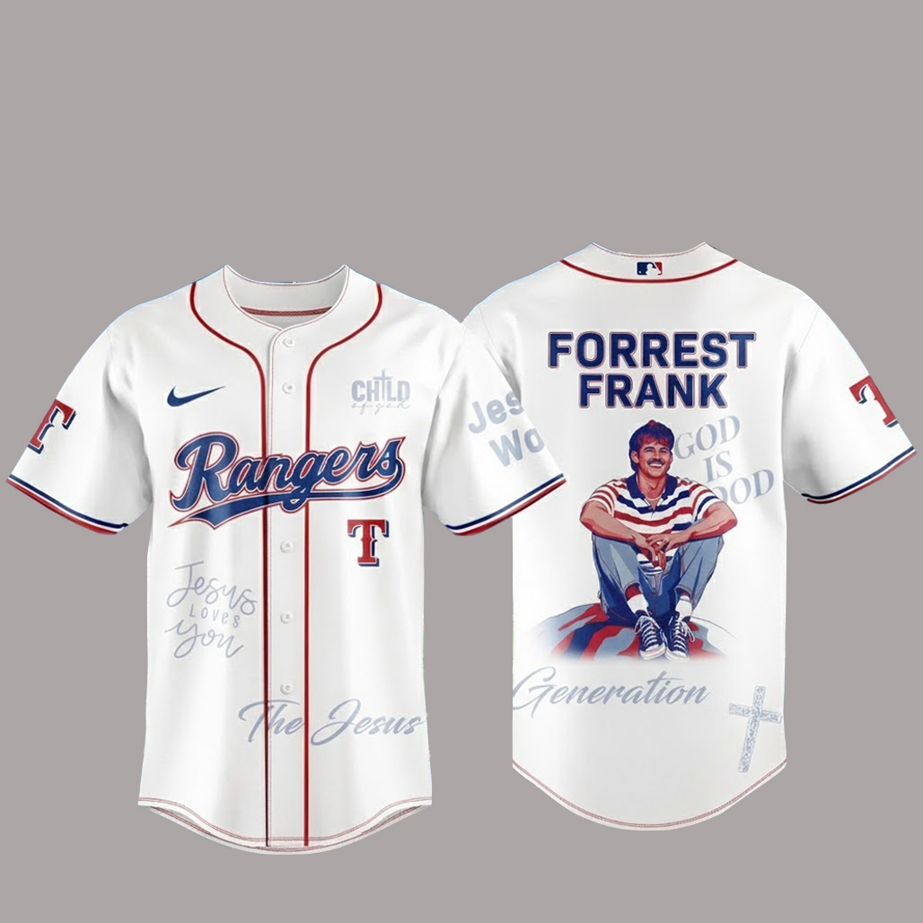 Texas Rangers Forrest Frank The Jesus Generation Tour 2026 Baseball Jersey 1 Texas Rangers Forrest Frank The Jesus Generation Tour 2026 Baseball Jersey