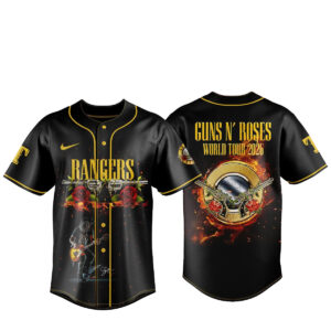 Texas Rangers x Guns N’ Roses World Tour 2026 Baseball Jersey