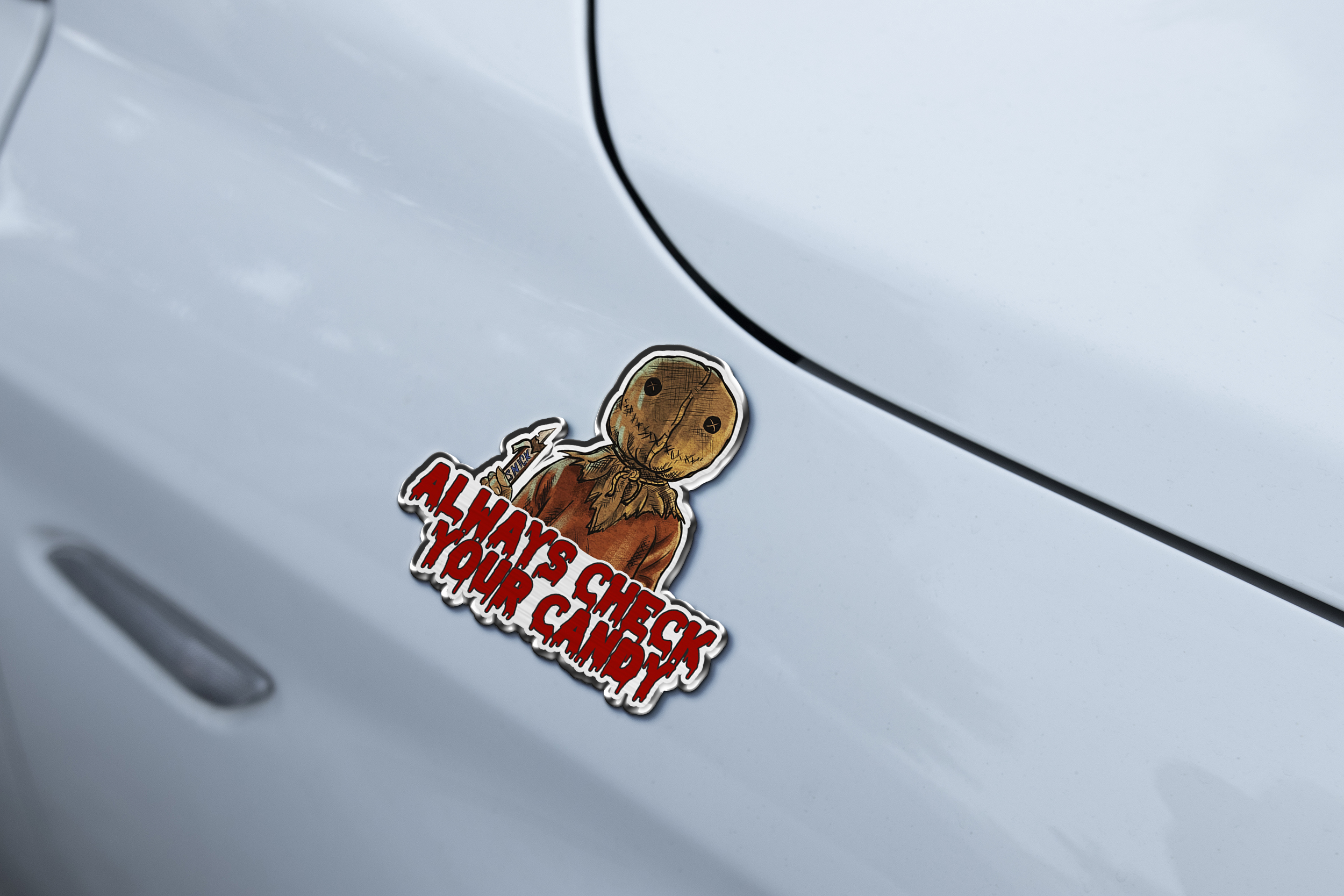 Trick ’r Treat Signature and Iconic Quote Edition Laser Engraved Car Emblem 6 Trick ’r Treat Signature and Iconic Quote Edition Laser Engraved Car Emblem - Image 6