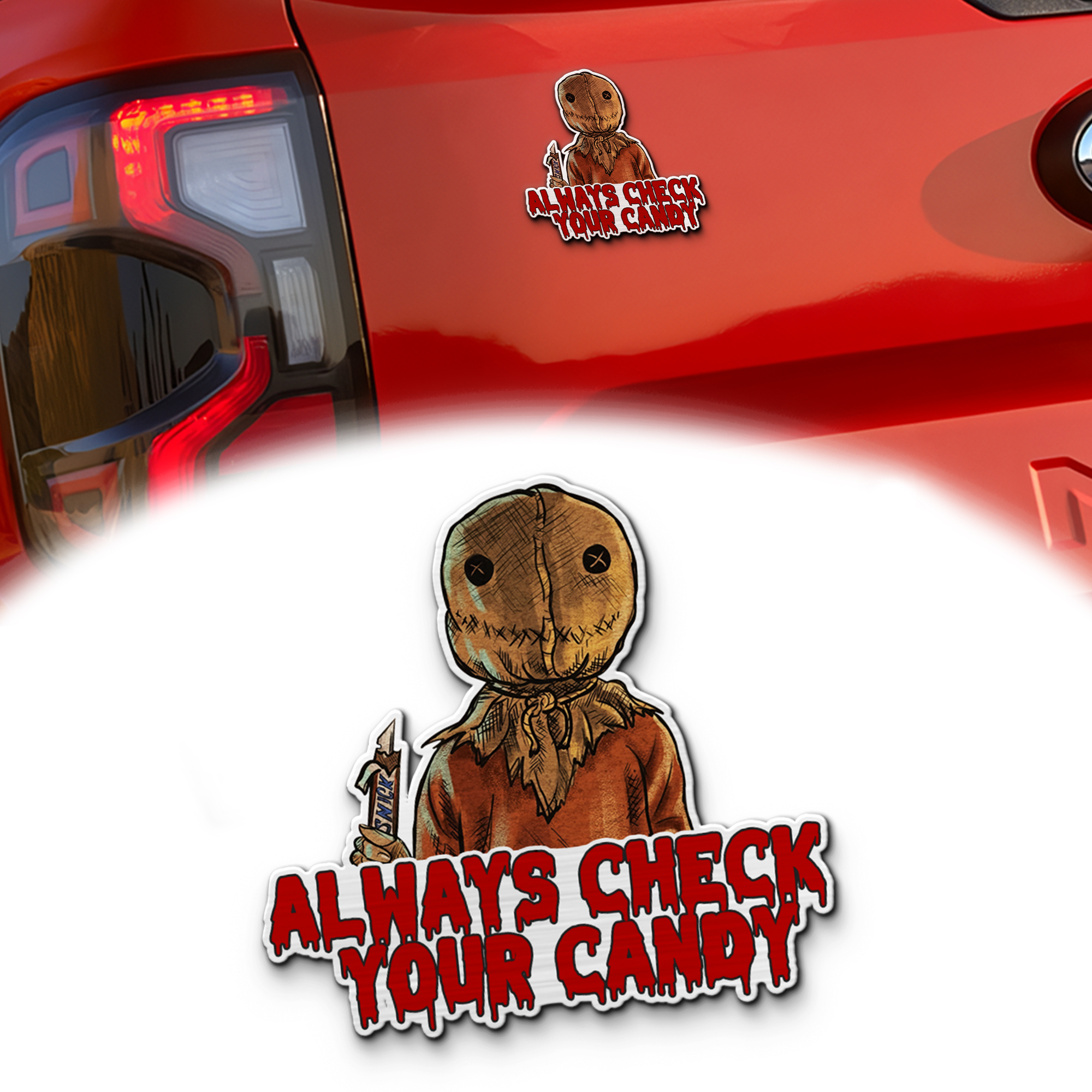 Trick ’r Treat Signature and Iconic Quote Edition Laser Engraved Car Emblem 1 Trick ’r Treat Signature and Iconic Quote Edition Laser Engraved Car Emblem