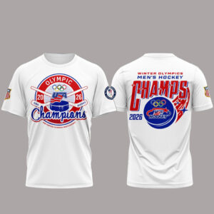 USA Hockey Men Olympic Champions 2026 White T-Shirt