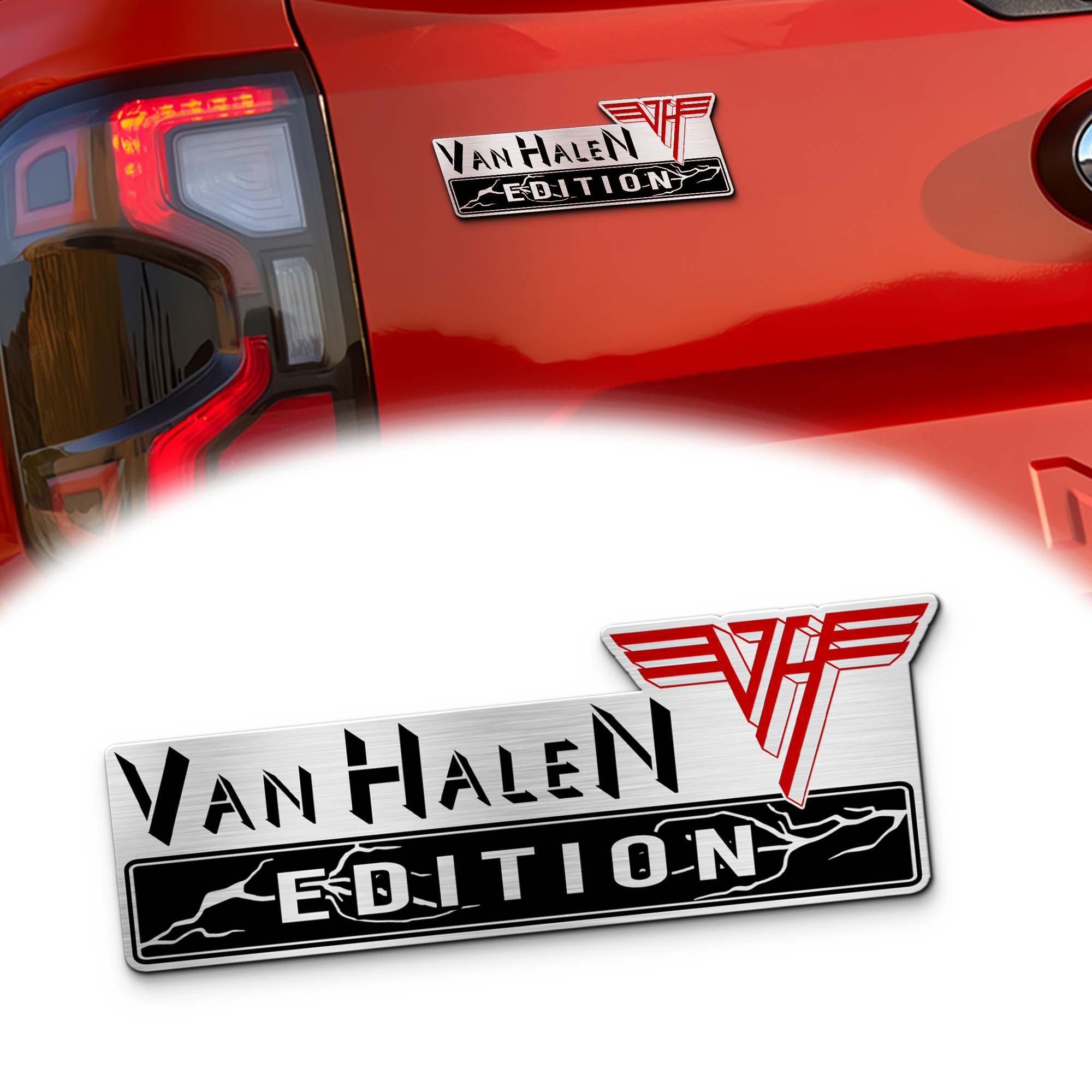 Van Halen Edition Laser Engraved Car Name Emblem Version 4 1 Van Halen Edition Laser Engraved Car Name Emblem Version 4