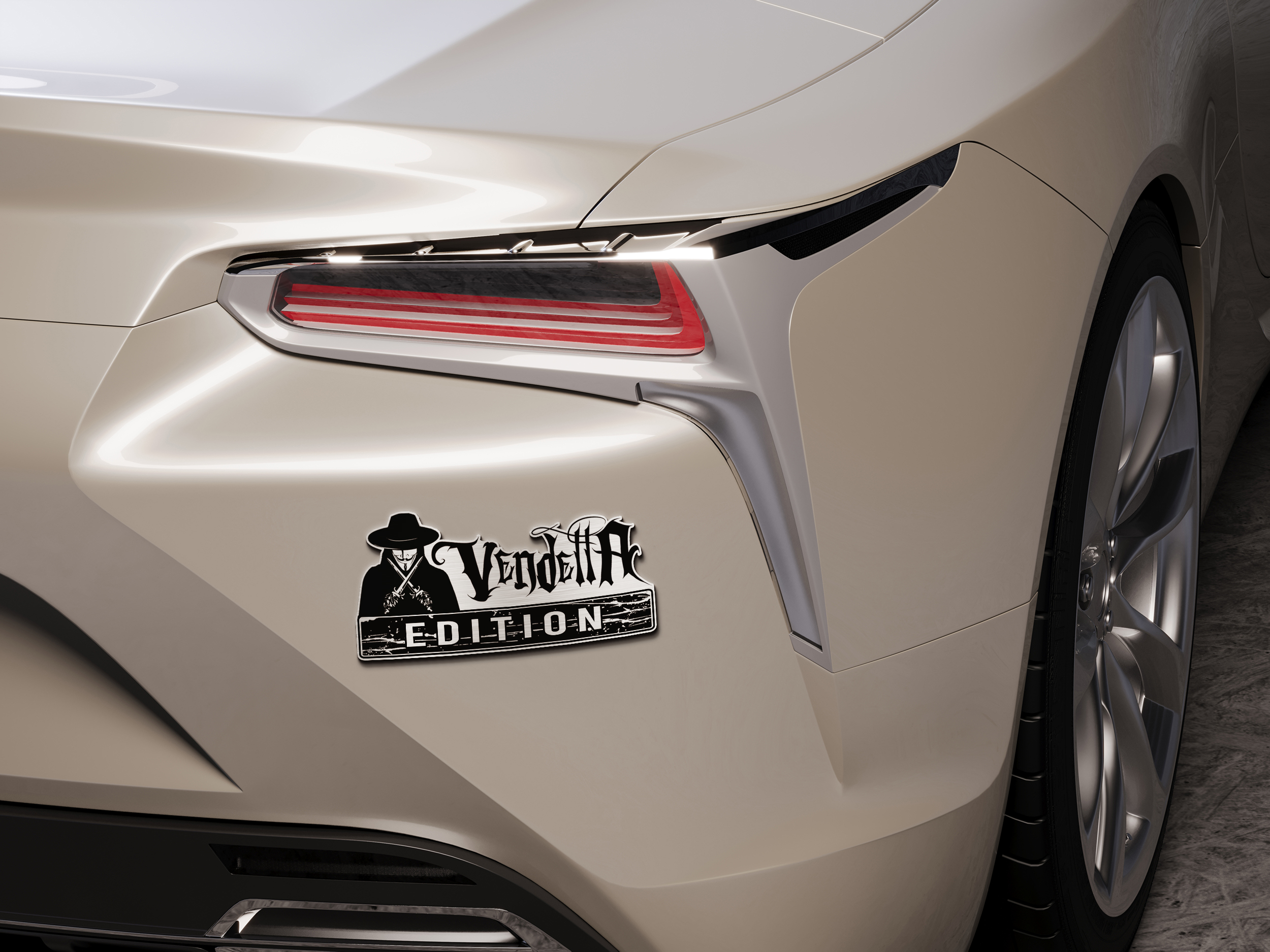 V For Vendetta Edition Engraved Car Emblem 3 V For Vendetta Edition Engraved Car Emblem - Image 3