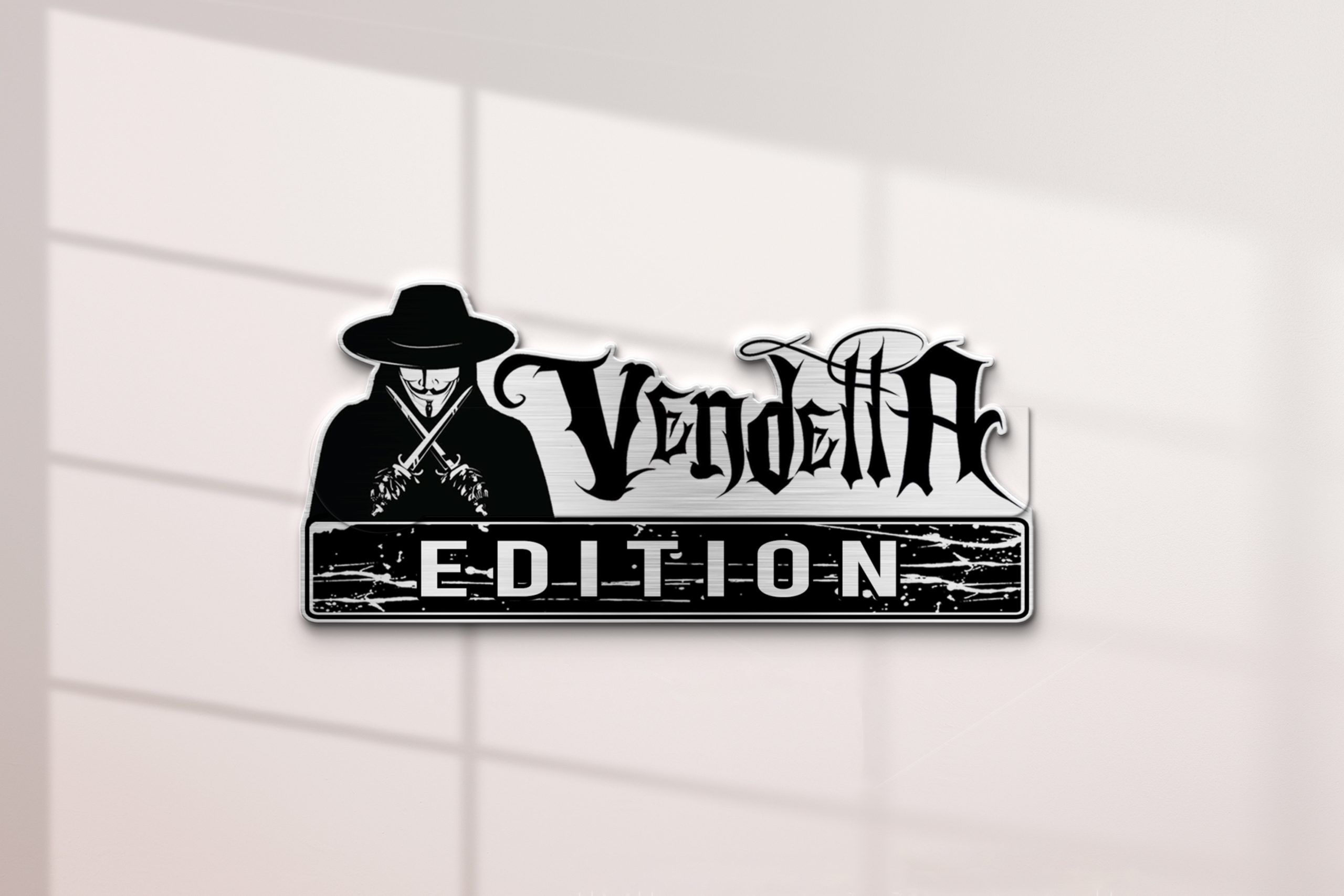 V For Vendetta Edition Engraved Car Emblem 2 V For Vendetta Edition Engraved Car Emblem - Image 2