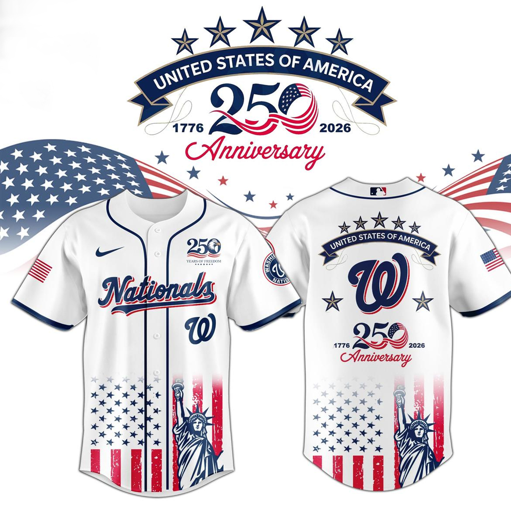 Washington Nationals x America’s 250th Anniversary 2026 Baseball Jersey 1 Washington Nationals x America’s 250th Anniversary 2026 Baseball Jersey