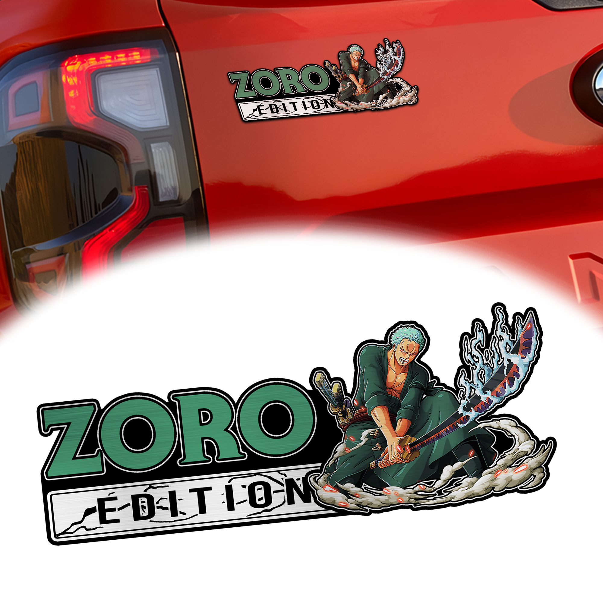 Roronoa Zoro Edition Laser Engraved Car Emblem 1 Roronoa Zoro Edition Laser Engraved Car Emblem