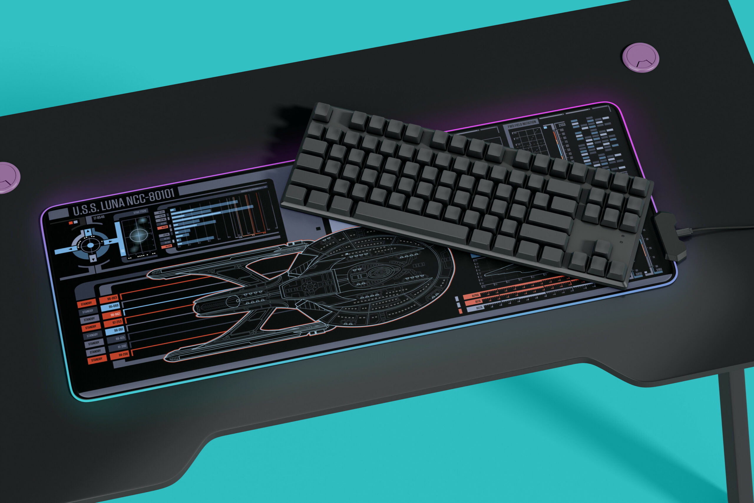 Sean Tourangeau Luna LCARS LED Desk Mat 4 Sean Tourangeau Luna LCARS LED Desk Mat - Image 4