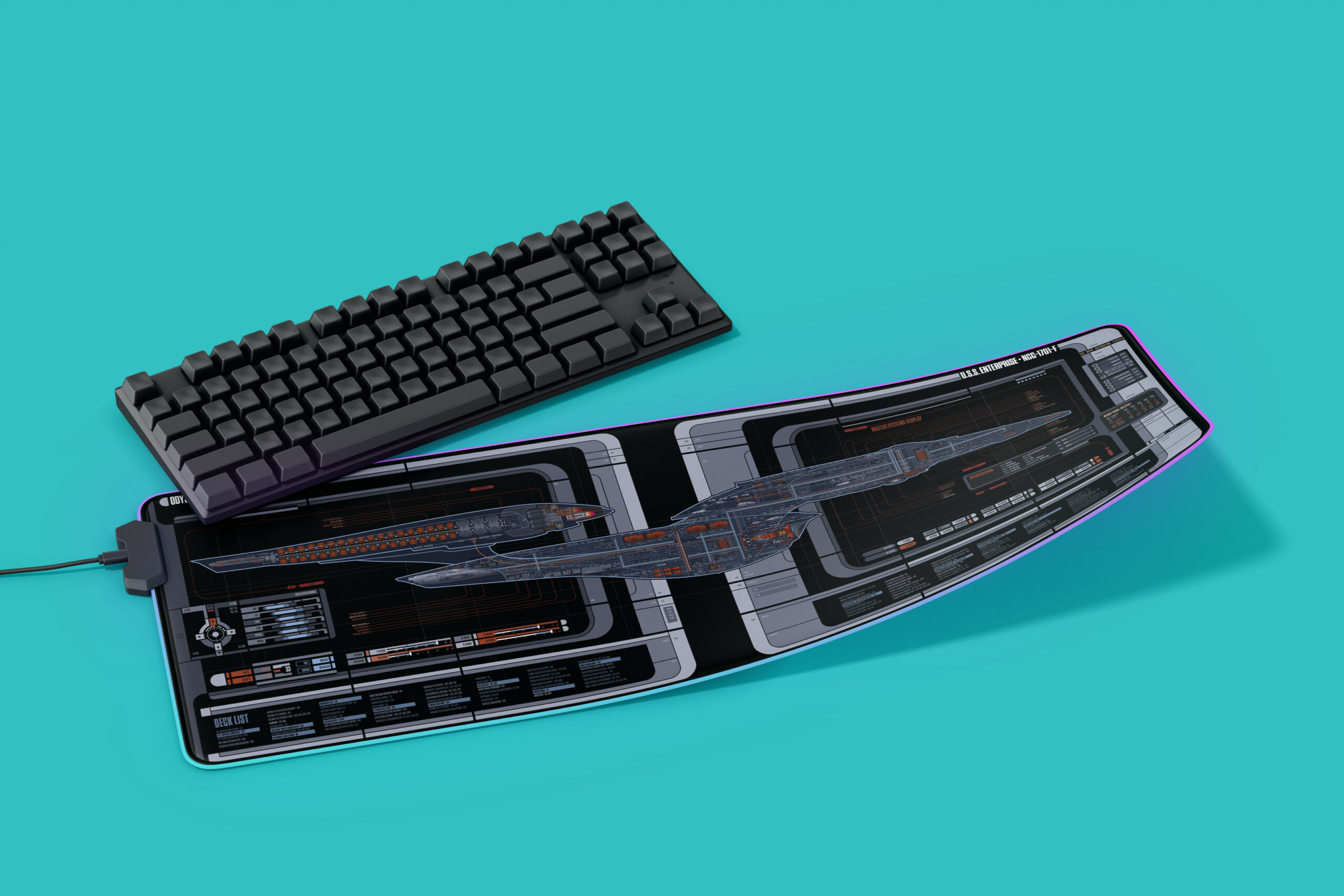 The Enterprise NCC-1701-F Odyssey Class Starship LED Desk Mat 5 The Enterprise NCC-1701-F Odyssey Class Starship LED Desk Mat - Image 5