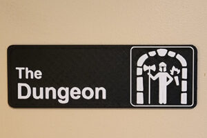 The Dungeon Office Door Sign