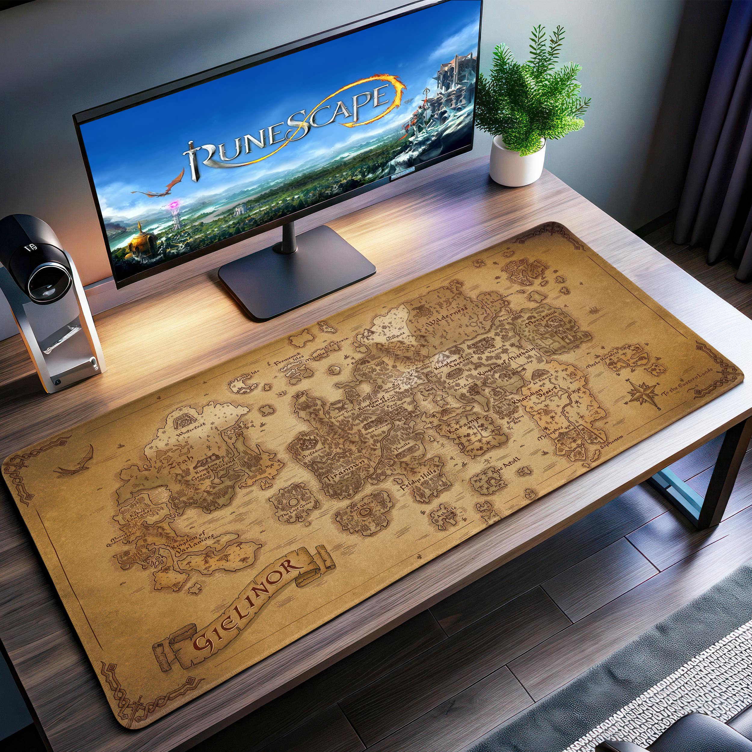 Runescape Gielinor Map Desk Mat 1 Runescape Gielinor Map Desk Mat