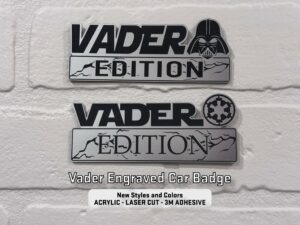 VADER EDITION Laser Engraved Car Name Emblem Badge