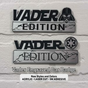 VADER EDITION Laser Engraved Car Name Emblem Badge
