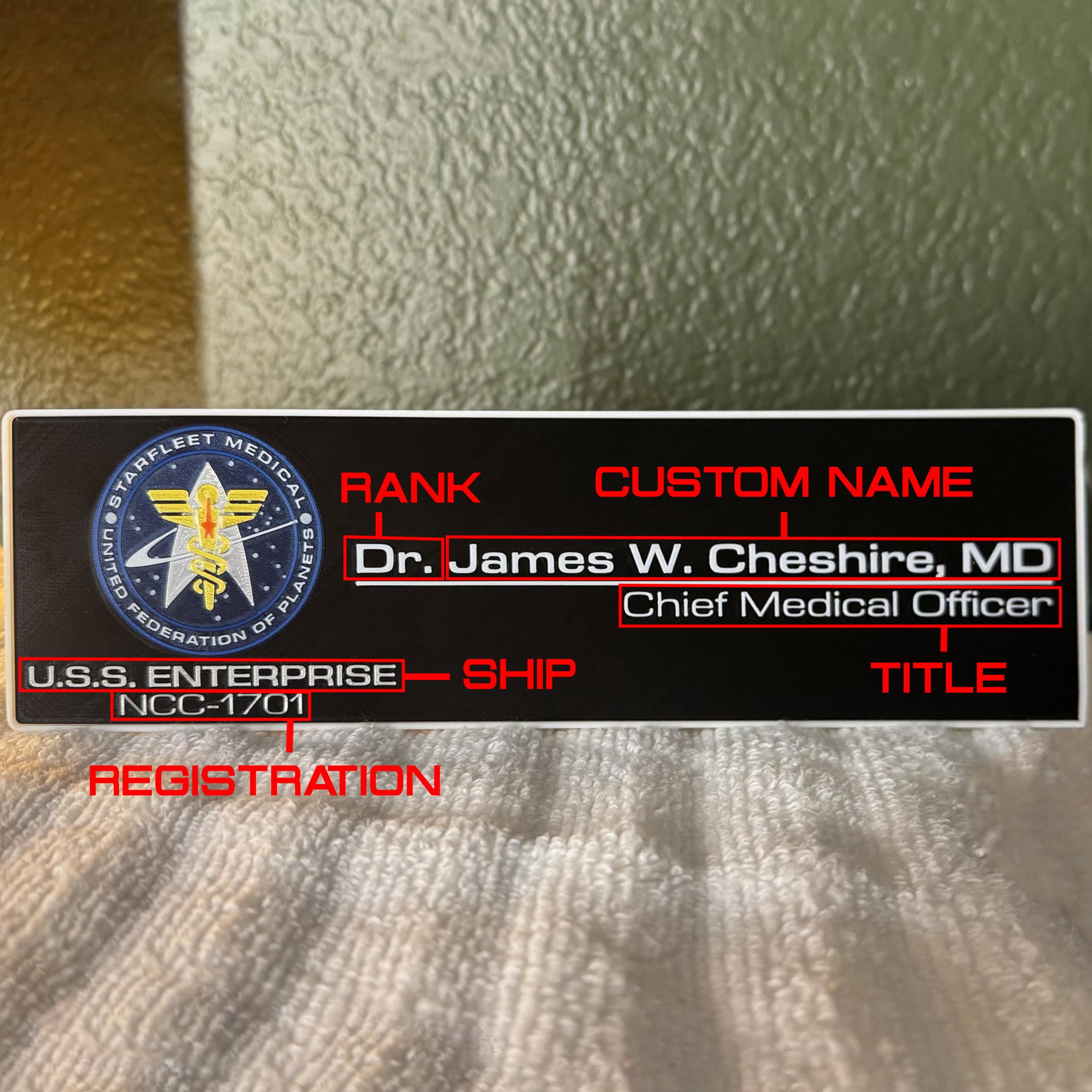 Star Trek Starfleet Medical Personalized Sign 2 Star Trek Starfleet Medical Personalized Sign - Image 2
