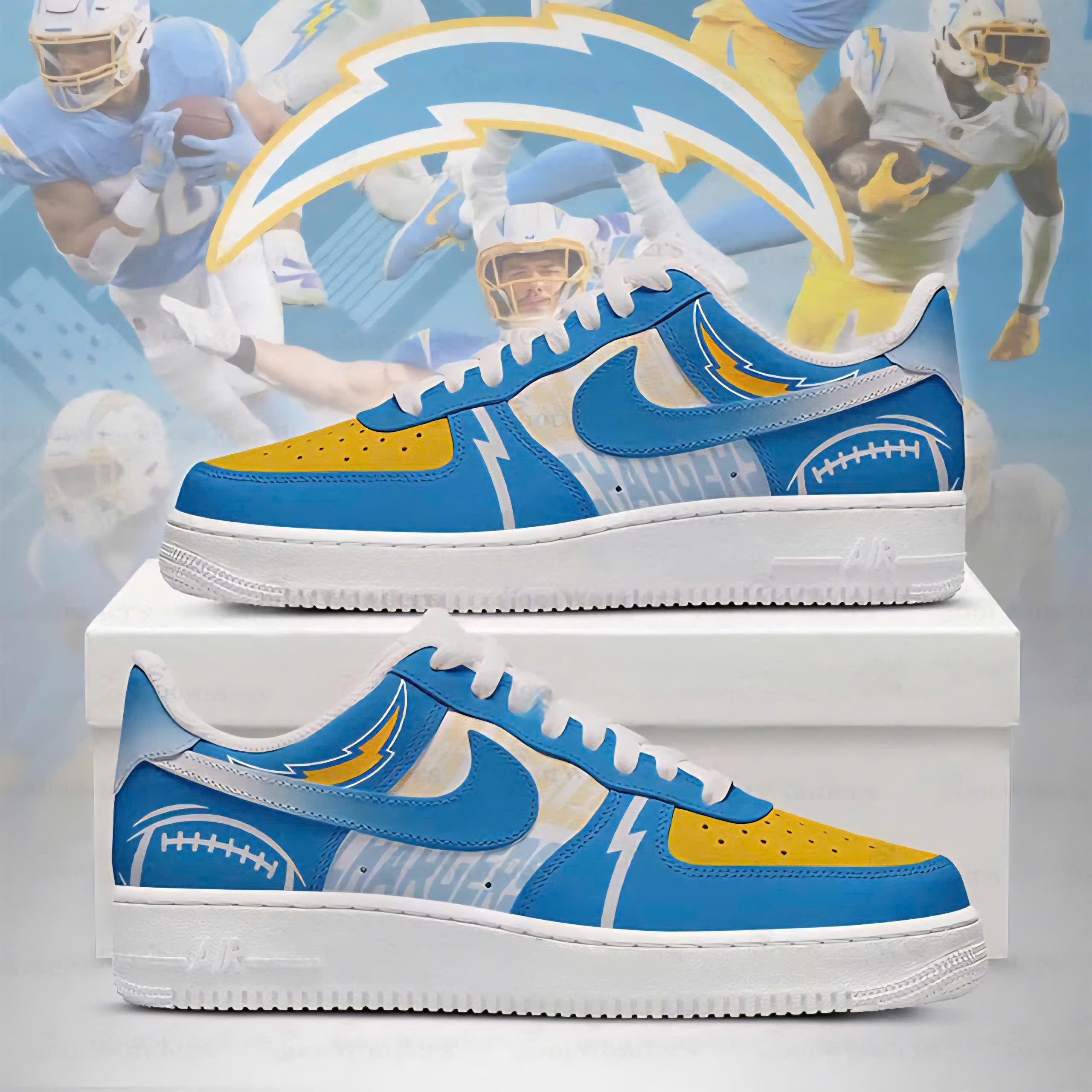 Los Angeles Chargers AF1 Shoes Sneakers 1 Los Angeles Chargers AF1 Shoes – NFL Fan Edition