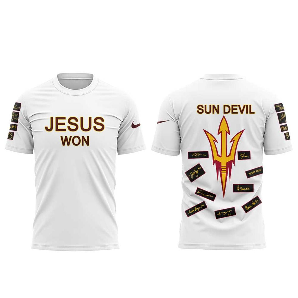 Arizona State Sun Devils Women’s Basketball Jesus Won 2026 Shirt 1 Arizona State Sun Devils Women’s Basketball Jesus Won 2026 T-Shirt