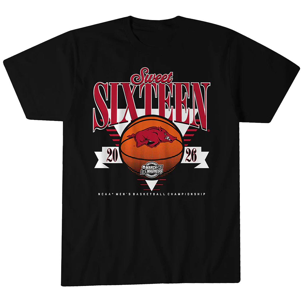 Arkansas Razorbacks MBB 2026 Sweet Sixteen T-Shirt 1 Arkansas Razorbacks MBB 2026 Sweet Sixteen T-Shirt
