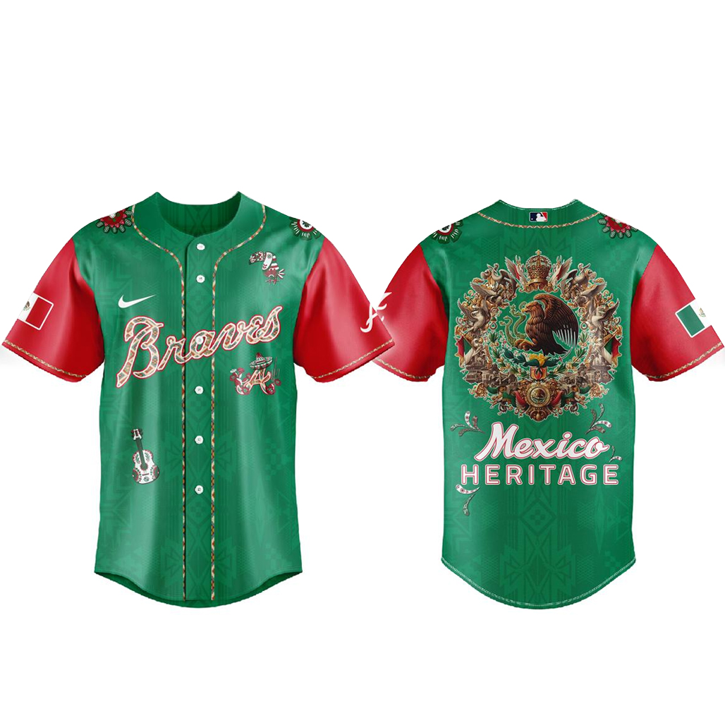 Atlanta Braves x Mexican Heritage Night Baseball Jersey 1 Atlanta Braves x Mexican Heritage Night Baseball Jersey