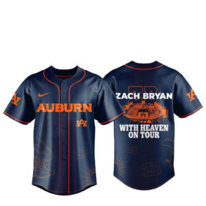 Auburn Tigers x Zach Bryan With Heaven On Tour Baseball Jersey