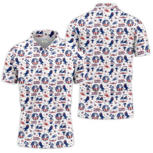Bald Eagle American Flag 250th Anniversary Polo Shirt