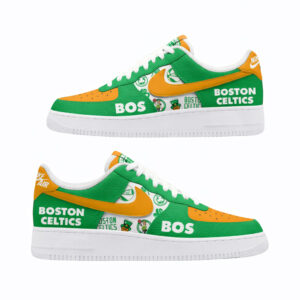 Boston Celtics Basketball Air Force 1 Shoes Sneakers