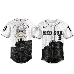 Boston Red Sox One Piece Gear 5 Luffy Sun God Nika Baseball Jersey 2026