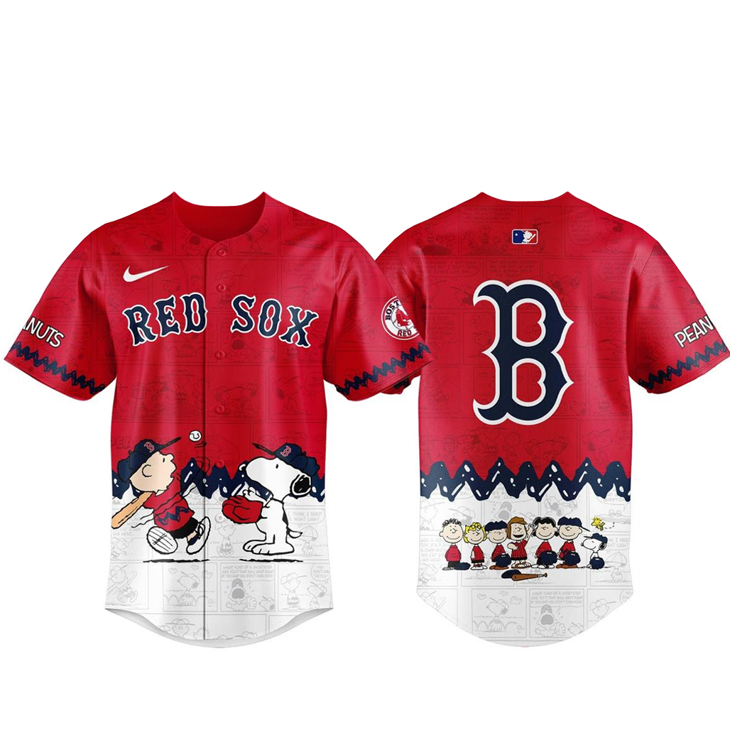 Boston Red Sox Peanuts Day 2026 Gameday Celebration Baseball Jersey 1 Boston Red Sox Peanuts Day 2026 Gameday Celebration Baseball Jersey
