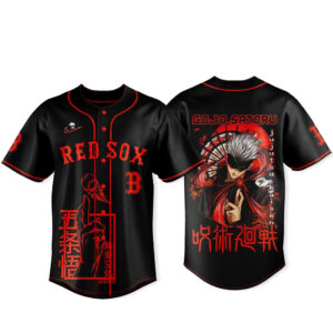 Boston Red Sox x Jujutsu Kaisen Night Back Gojo Baseball Jersey