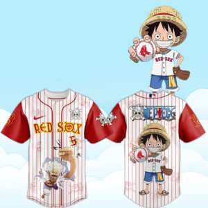 Boston Red Sox x One Piece Luffy 2026 Baseball Jersey Version 3