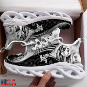 Cavalier King Charles Spaniel Sketch Dogs Lover Air Max Shoes Air Cushion Sneakers, Running Sneakers