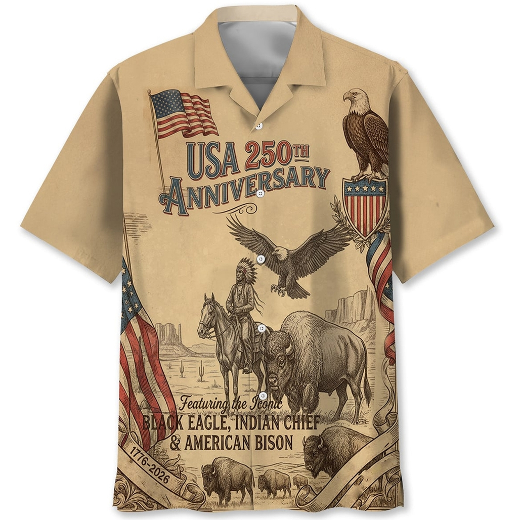 Celebrate America’s 250th Anniversary Vintage Style Hawaiian Shirt 1 Celebrate America’s 250th Anniversary Vintage Style Hawaiian Shirt