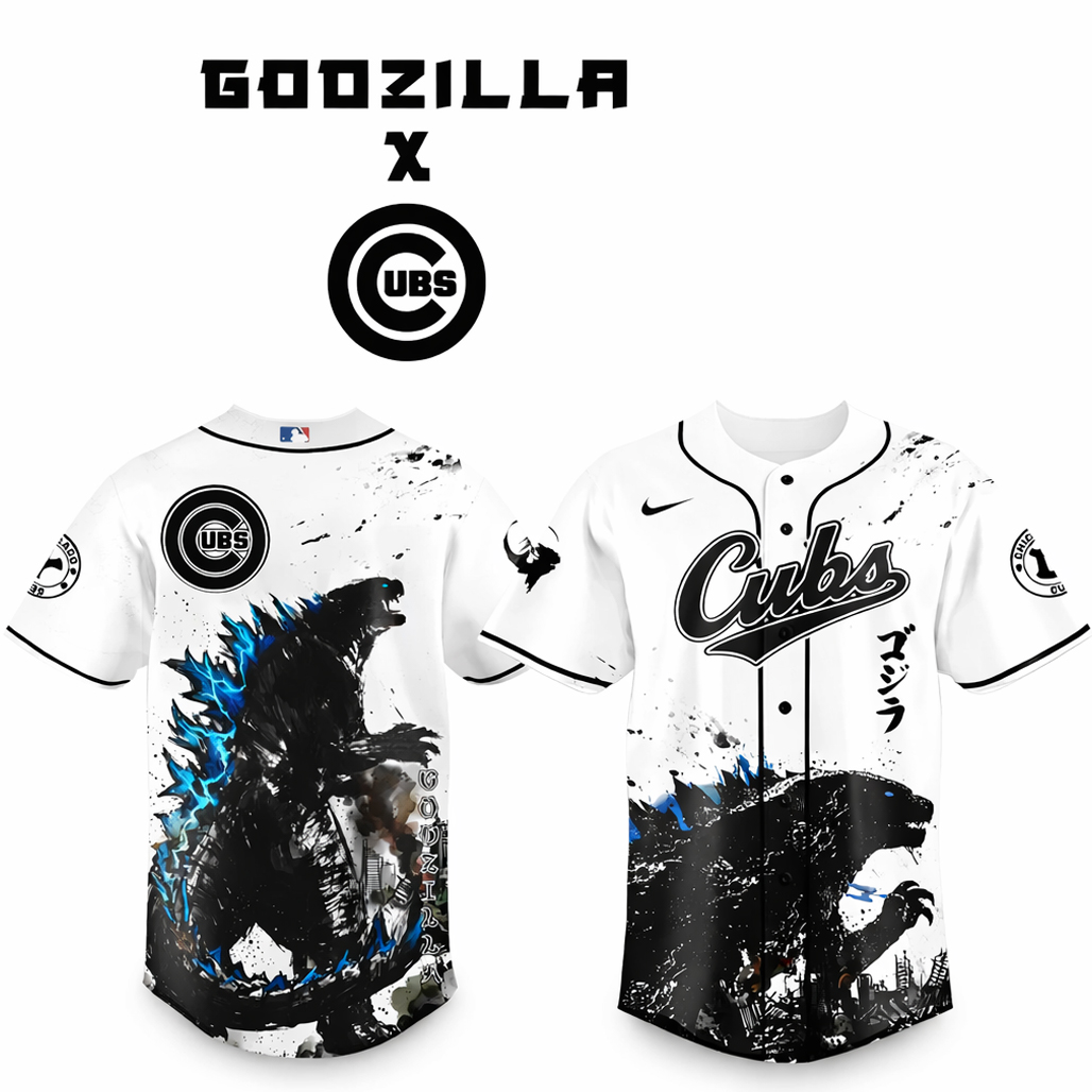 Chicago Cubs x Godzilla Monster Baseball Jersey 1 Chicago Cubs x Godzilla Monster Baseball Jersey