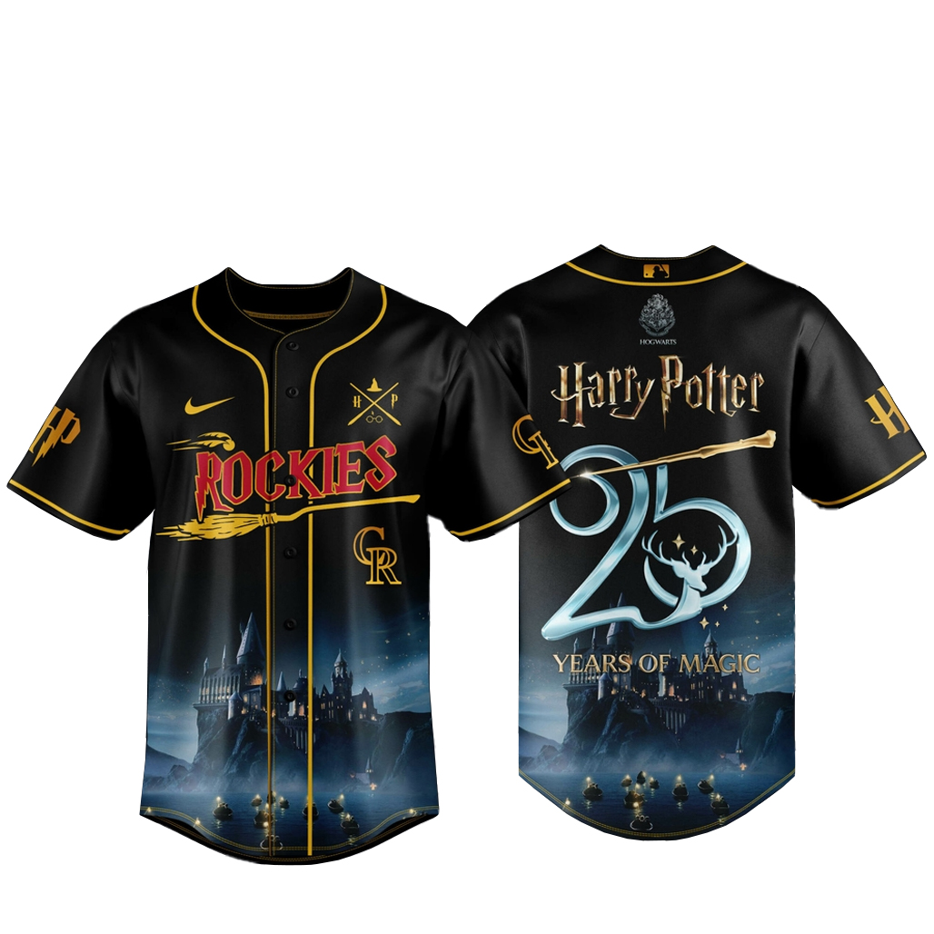 Colorado Rockies X Harry Potter 25 Years of Magic Baseball Jersey 1 Colorado Rockies X Harry Potter 25 Years of Magic Baseball Jersey