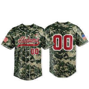Custom Number Alabama Crimson Tide Military Night 2026 Baseball Jersey