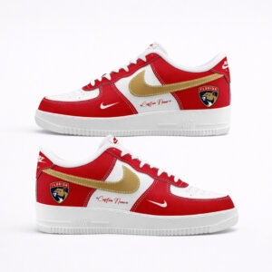 Custom Name Florida Panthers Hockey League Air Force 1 Shoes Sneakers