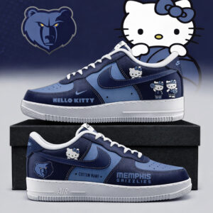Custom Name Memphis Grizzlies x Hello Kitty Night 2026 Air Force 1 Shoes Sneakers