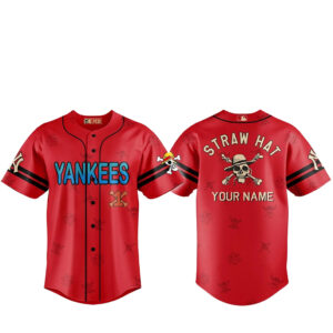 Custom Name New York Yankees One Piece 2 Live Action Luffy Neighbours Baseball Jersey