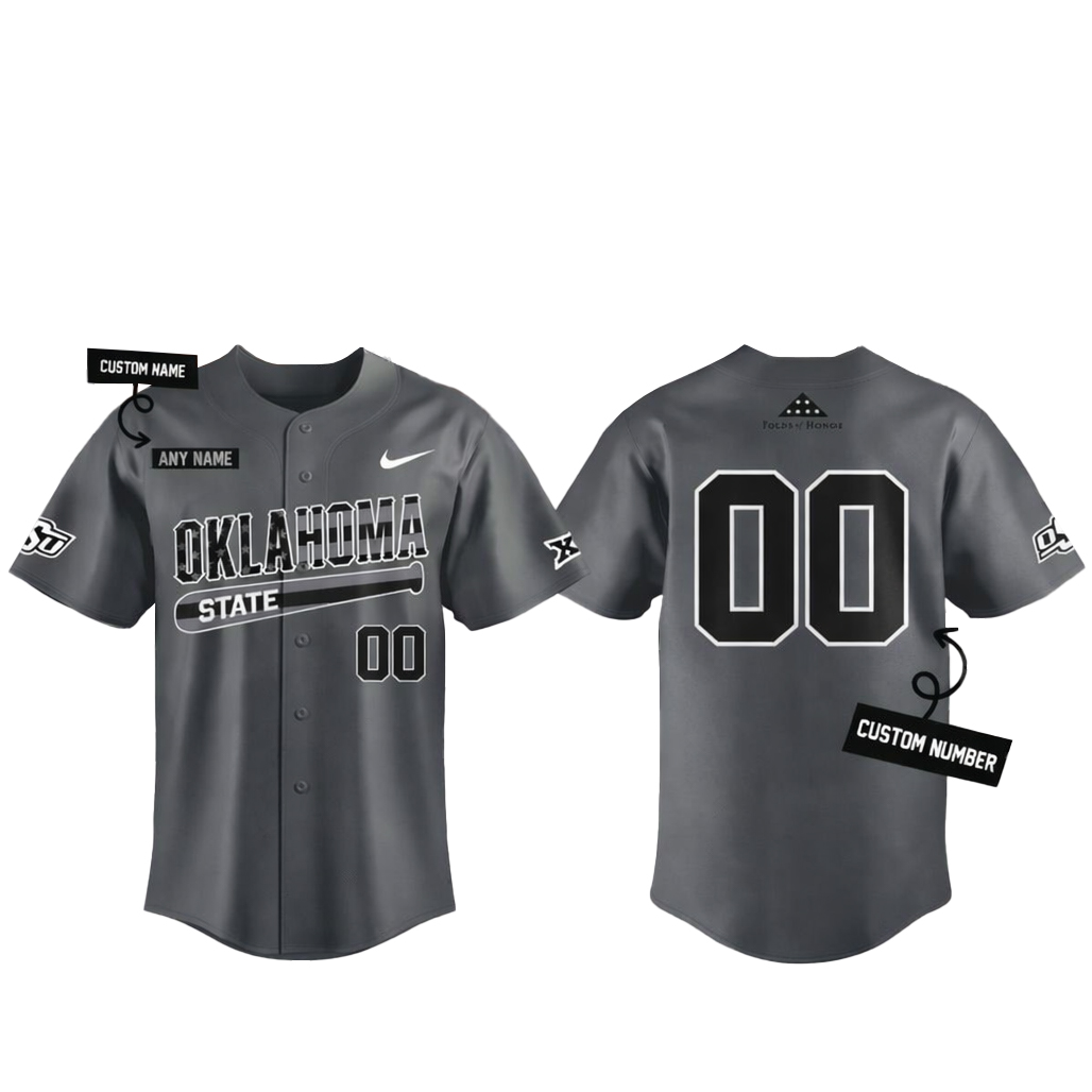 Custom Name and Number Oklahoma State Cowboys Military Appreciation Night 2026 Baseball Jersey 1 Custom Name Oklahoma State Cowboys Military Appreciation Night 2026 Baseball Jersey