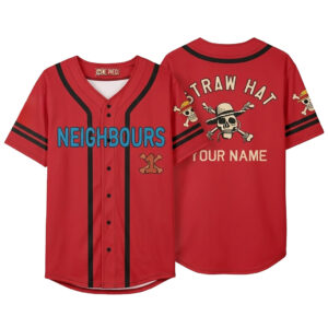 Custom Name One Piece Straw Hat Neighbors Baseball Jersey