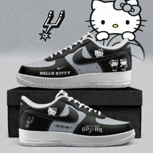 Custom Name San Antonio Spurs x Hello Kitty Night 2026 Air Force 1 Shoes Sneakers