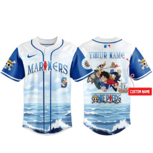 Custom Name Seattle Mariners x One Piece Night 2026 Baseball Jersey