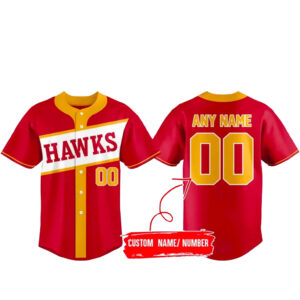 Custom Name and Nubmer Atlanta Hawks Baseball Jersey
