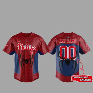 Custom Name and Number Philadelphia Phillies x Spider Man 2026 Baseball Jersey