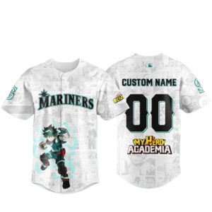 Custom Name and Number Seatle Mariners My Hero Academia x Anime Night 2026 Baseball Jersey